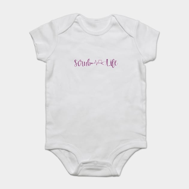 Scrub Life Nurse Script Heartbeat Gift Baby Bodysuit by creative